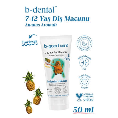 B-good care b-good b-dental 7-12 Yaş Çocuk Diş Macunu Florürsüz Ananas