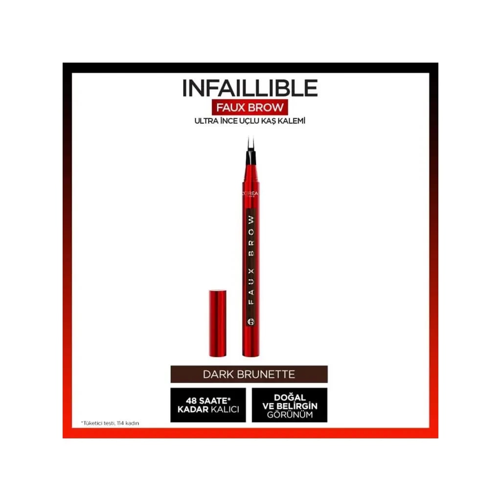 L'Oréal Paris Loreal Paris Infaillible Faux Brow Ultra İnce Uçlu Kaş Kalemi Dark Brunette Fiyatı | Farmaneva