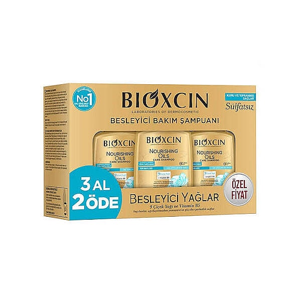 Bioxcin Besleyici Yağlar Şampuan Kuru ve Yıpranmış Saçlar 3 al 2 öde