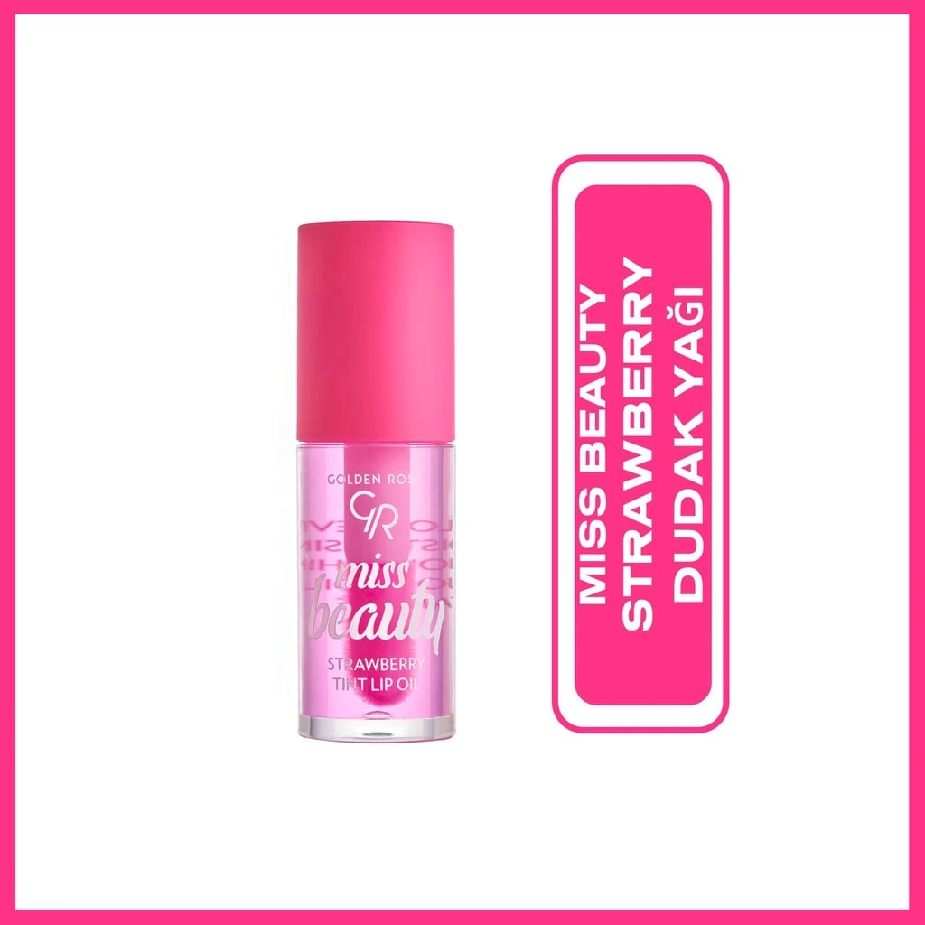 Golden Rose Miss Beauty Tint Lip Oil - 01 Strawberry - Renklendirici Dudak Yağı - Miss Beauty Tint Lip Oil
