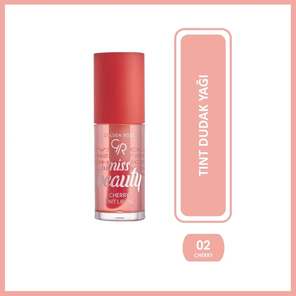 Golden Rose Miss Beauty Tint Lip Oil - 02 Cherry - Renklendirici Dudak Yağı - Miss Beauty Tint Lip Oil