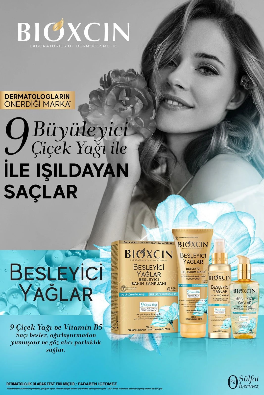 Bioxcin Besleyici Yağlar Sıvı Saç Kremi - Sülfatsız, Kuru ve Yıpranmış Saçlar Saç Dökülme Karşıtı