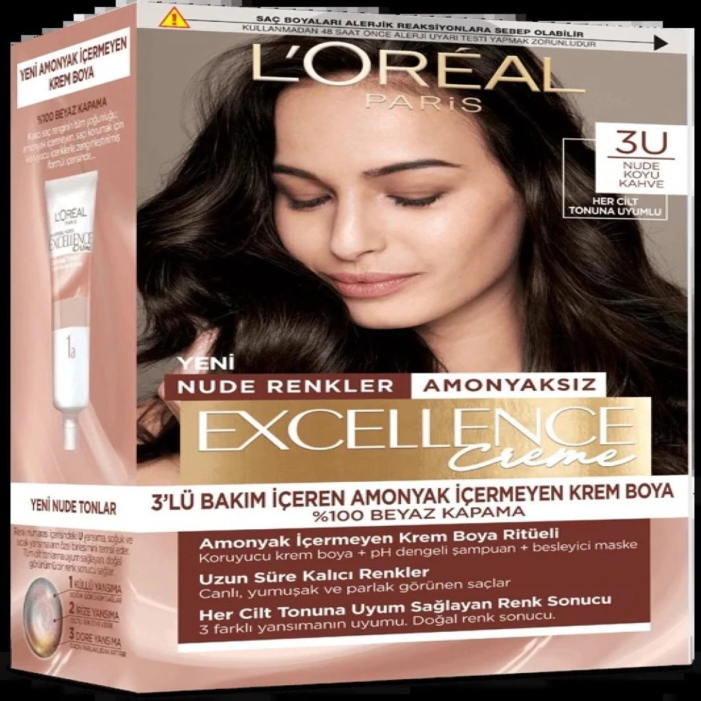 L'Oréal Paris Loreal Paris Excellence Creme Renkler Saç Boyası 3U Koyu Kahve