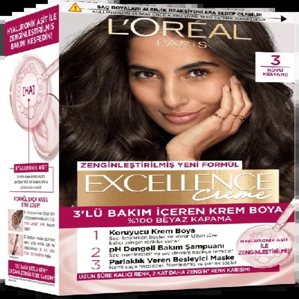 L'Oréal Paris Loreal Paris Excellence Creme Saç Boyası 3 Koyu Kestane