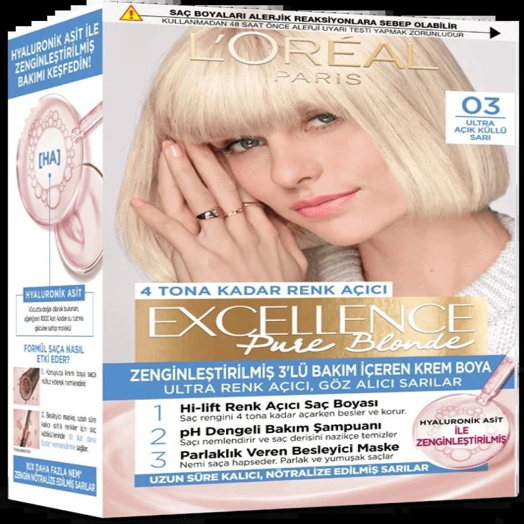 L'Oréal Paris Loreal Paris Excellence Pure Blonde Saç Boyası 03 Ultra Açık Küllü Sarı