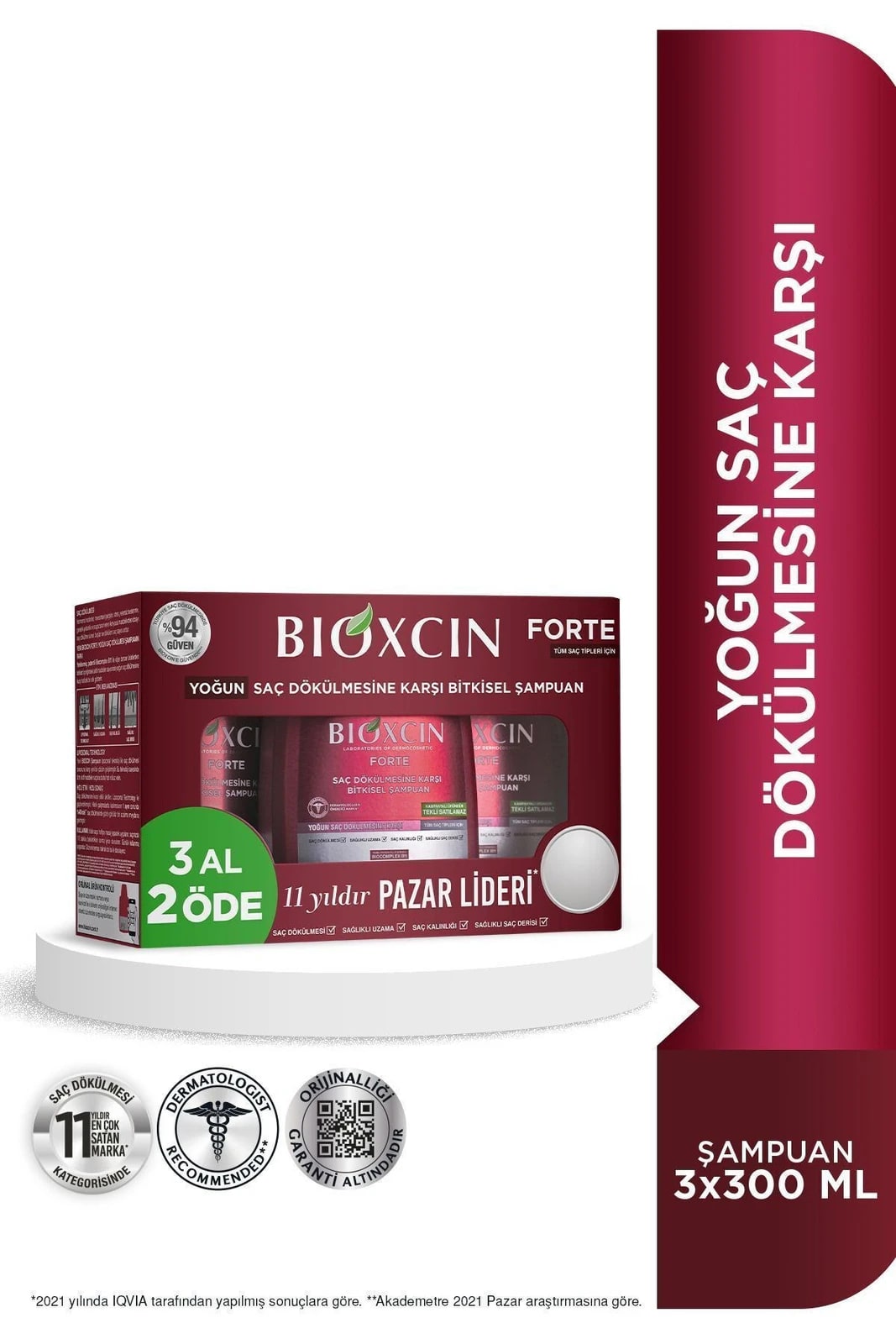 Bioxcin Forte Yoğun Saç Dökülmesine Karşı Bitkisel Şampuan - 3 Al 2 Öde Özel Fiyat Etiketli