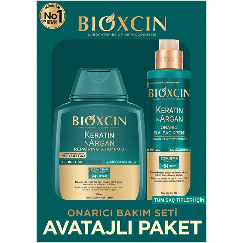 Bioxcin Keratin Argan Avantaj Paketi - Şampuan + Saç Kremi