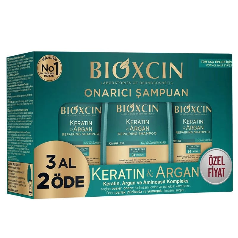 Bioxcin Keratin ve Argan Onarıcı Şampuan - 3 Al 2 Öde
