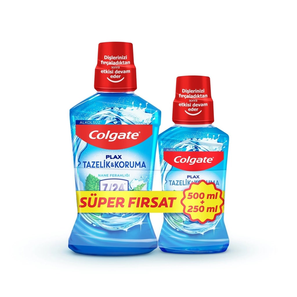 Colgate Plax Blue Nane Ferahlığı Ağız Bakım Suyu + Plax Green Taze Nane Ağız Bakım Suyu