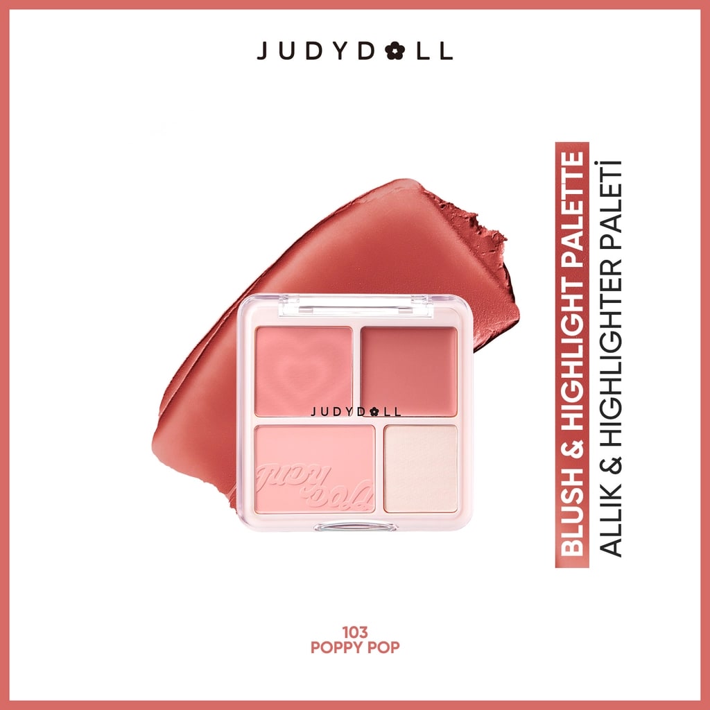 Judydoll Allık & Aydınlatıcı Palet 103 Poppy Pop