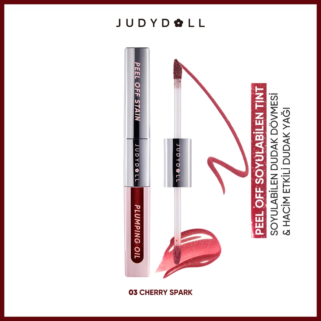 Judydoll Soyulabilen Tint Dudak Dövmesi & Hacim Etkili Dudak Yağı 03 Cherry Spark