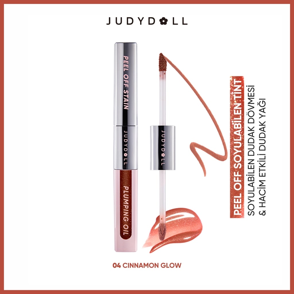 Judydoll Soyulabilen Tint Dudak Dövmesi & Hacim Etkili Dudak Yağı 04 Cinnamon Glow