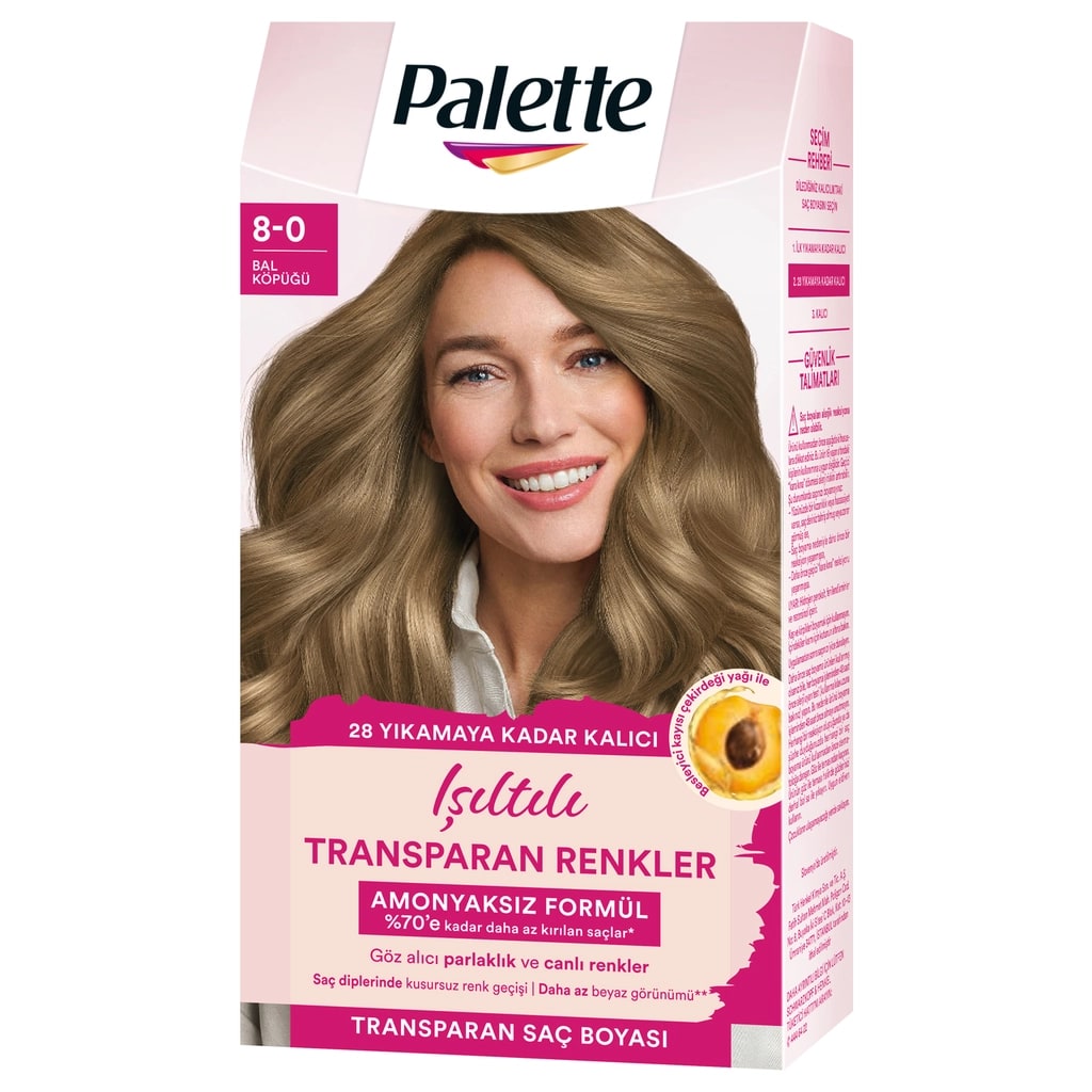 Palette Işıltılı Transparan Renkler Saç Boyası 8-0 Bal Köpüğü