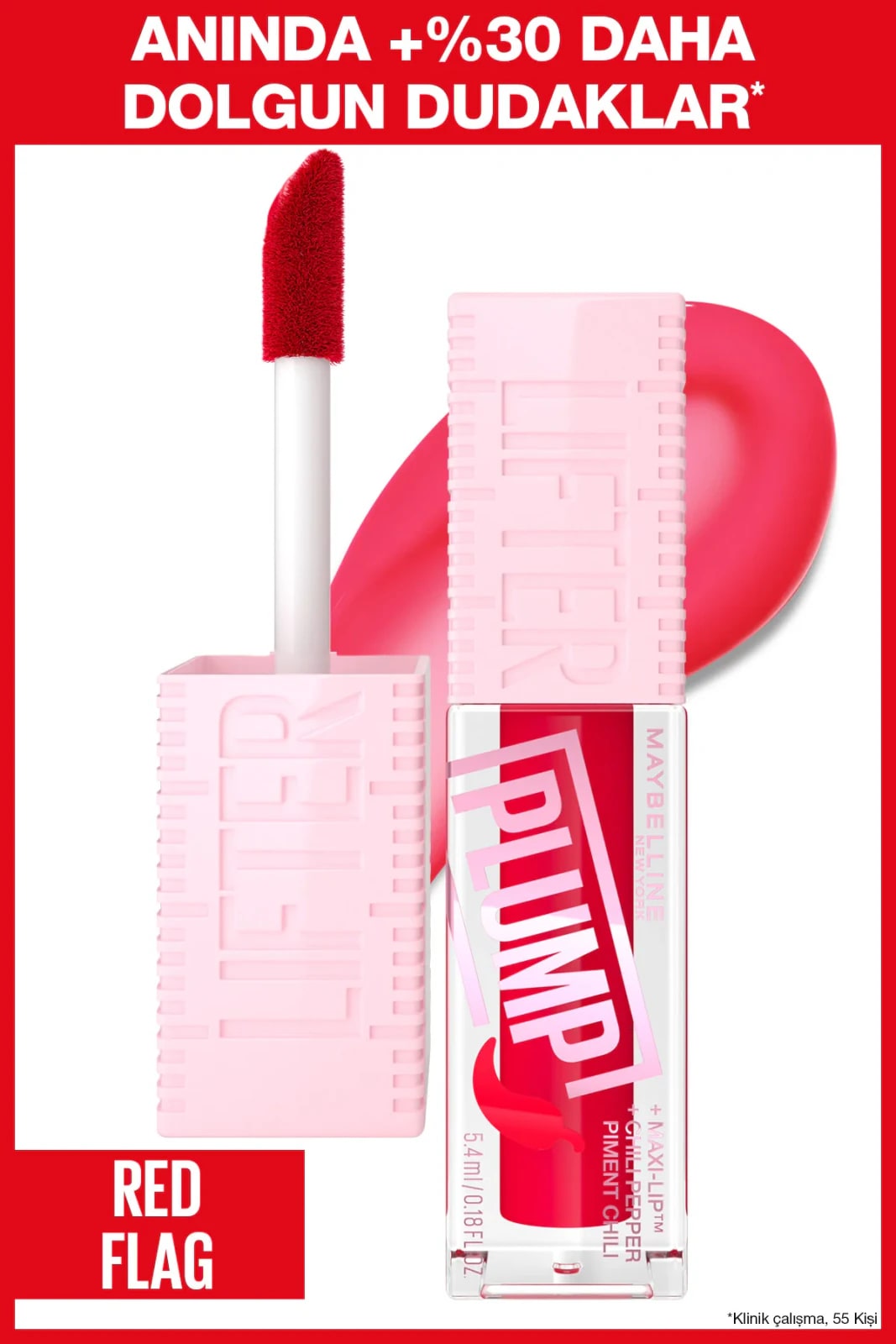 Maybelline New York Maybelline Lifter Plump Dudak Parlatıcısı- 004 Red Flag