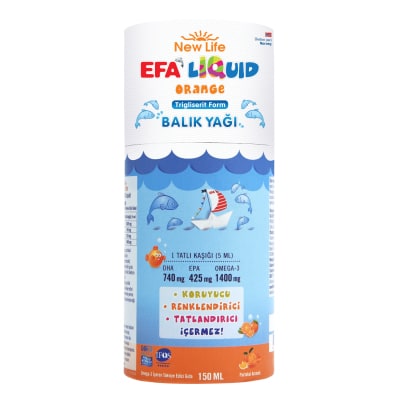 New Life Efa Liquid Portakal Aromalı Balık Yağı