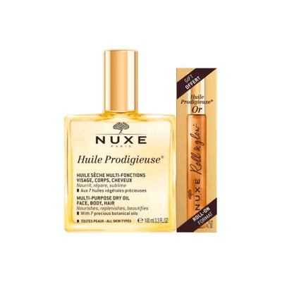 Nuxe Huile Prodigieuse Çok Amaçlı Kuru Yağ + Işıltılı Roll-on Kuru Yağ