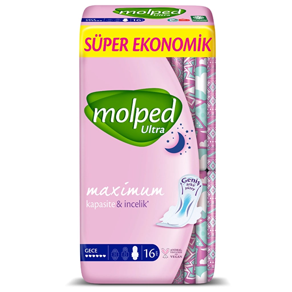 Molped Ultra Kuruluk Süper Ekonomik Gece Hijyenik Ped 16'lı