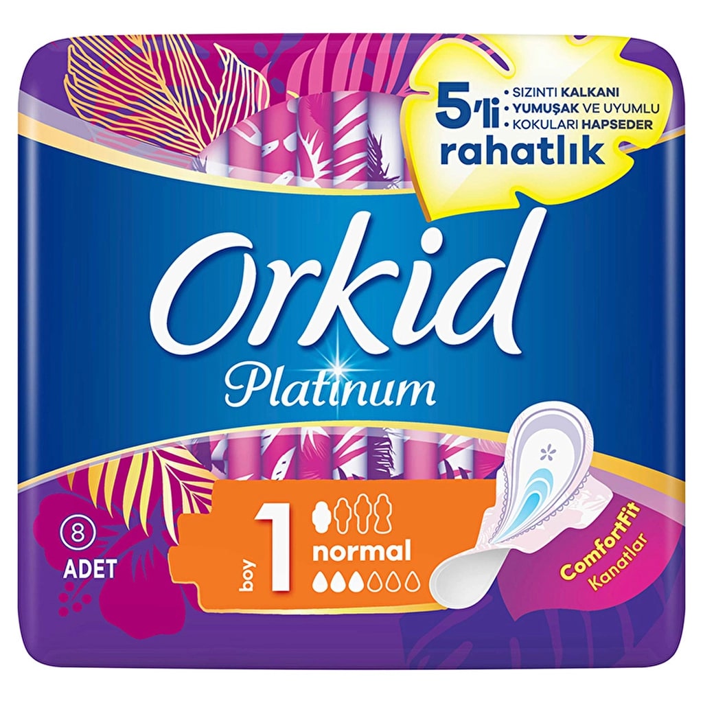 Orkid Platinum Kanatlı Normal (Boy 1) 8 Adet Hijyenik Ped