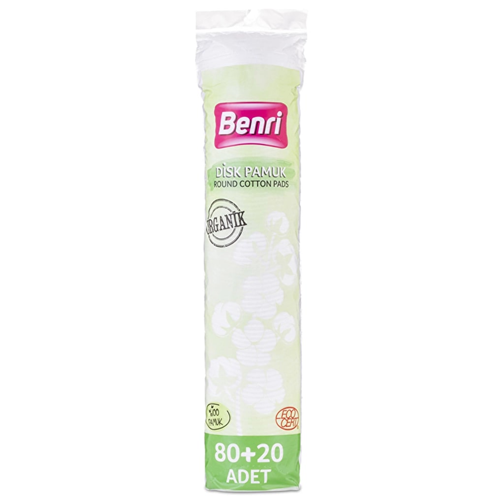Benri Organik Makyaj Temizleme Pamuğu 80+20 Adet