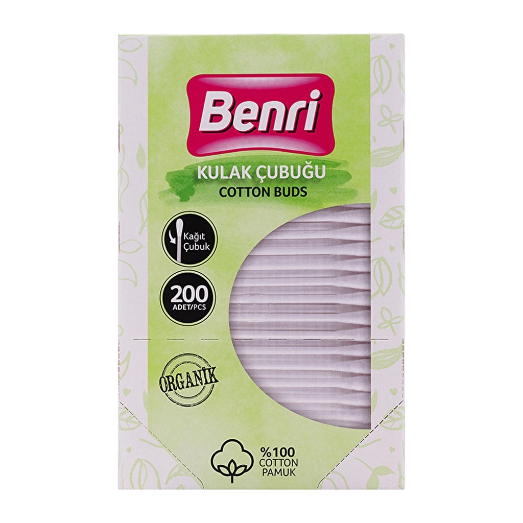 Benri Organik Kulak Temizleme Çubuğu 200 Adet