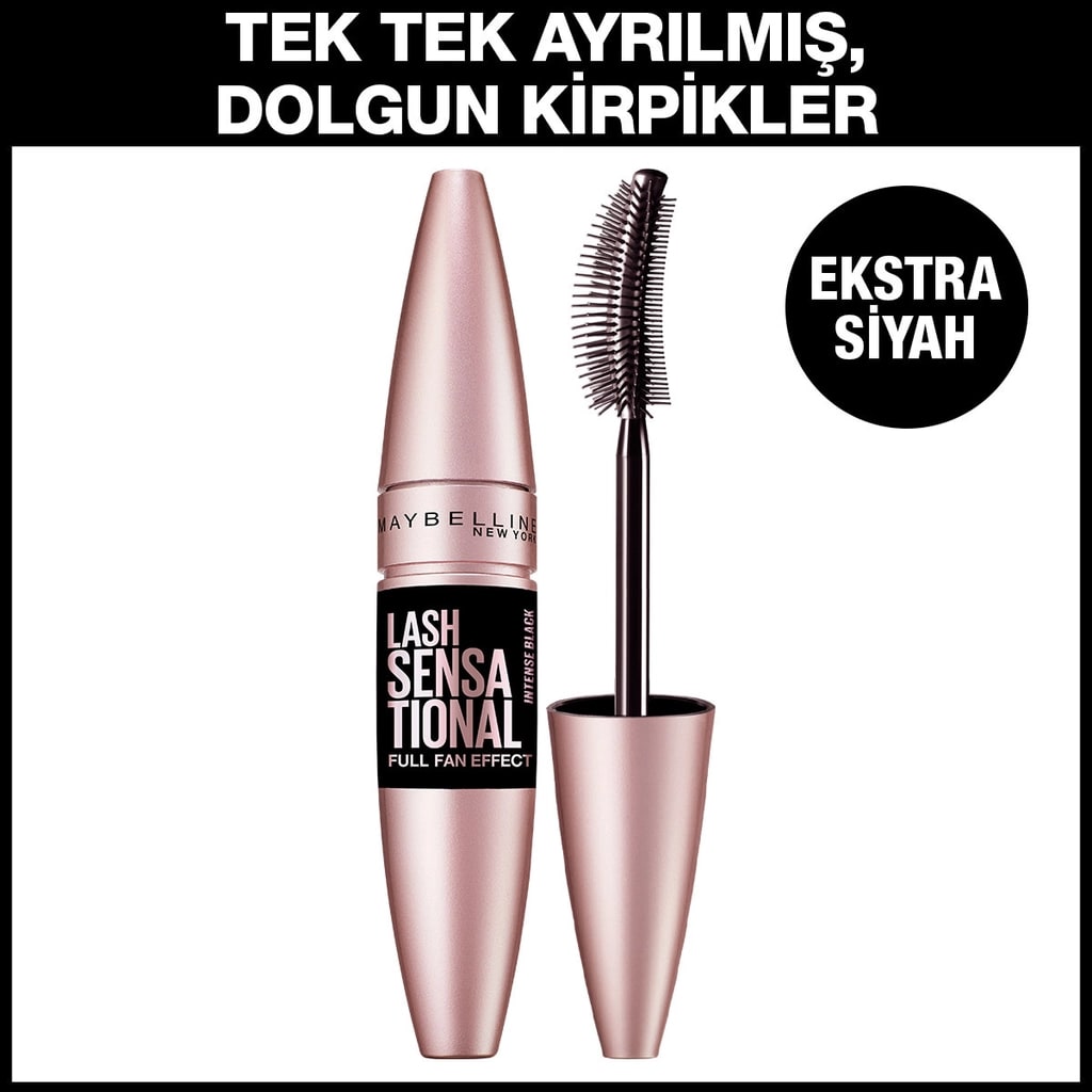 Maybelline New York Lash Sensational Yelpaze Etkili Maskara Intense Black
