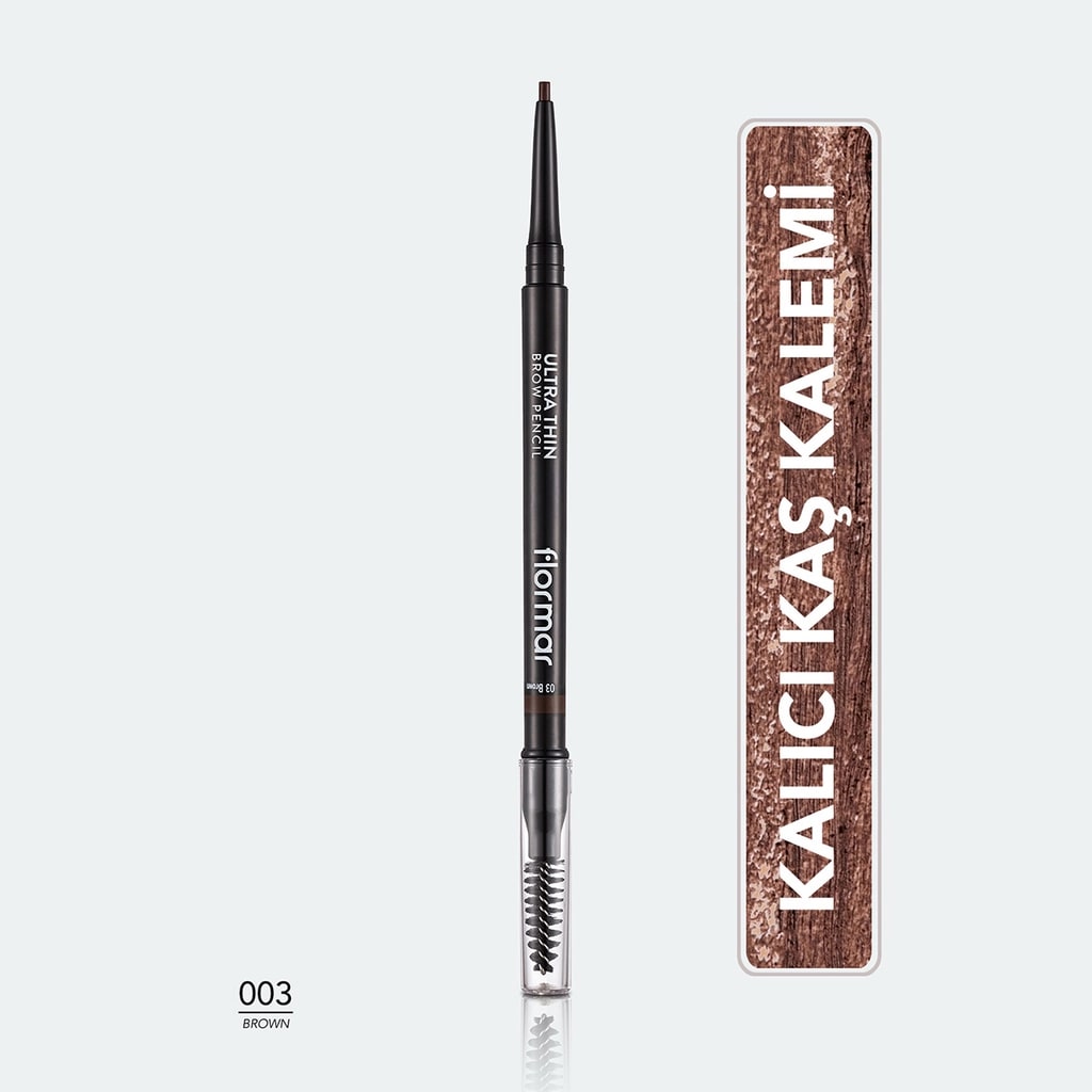 Flormar Ultra Thin İnce Uçlu ve Kıl Fırçalı Kaş Kalemi 003 Brown