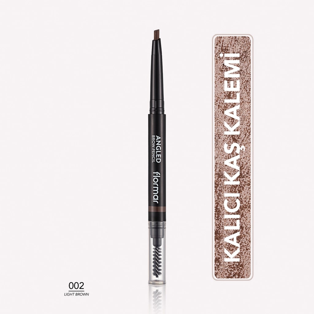 Flormar Angled Ucu Açılı ve Kıl Fırçalı Kaş Kalemi 002 Light Brown