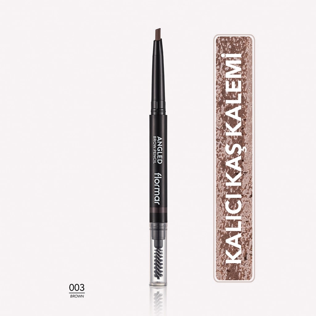 Flormar Angled Ucu Açılı ve Kıl Fırçalı Kaş Kalemi 003 Brown
