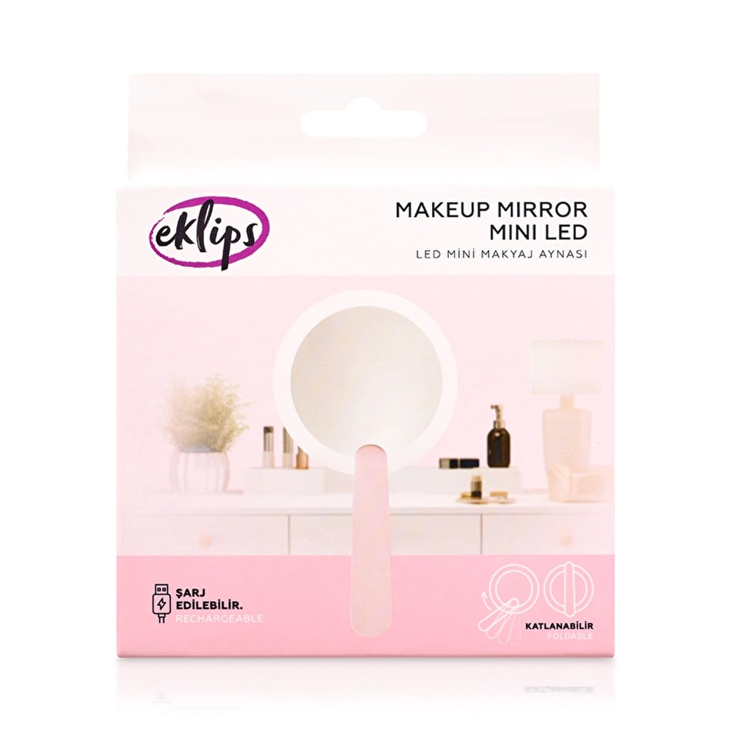 Eklips Mini Makyaj Aynası Led Pembe