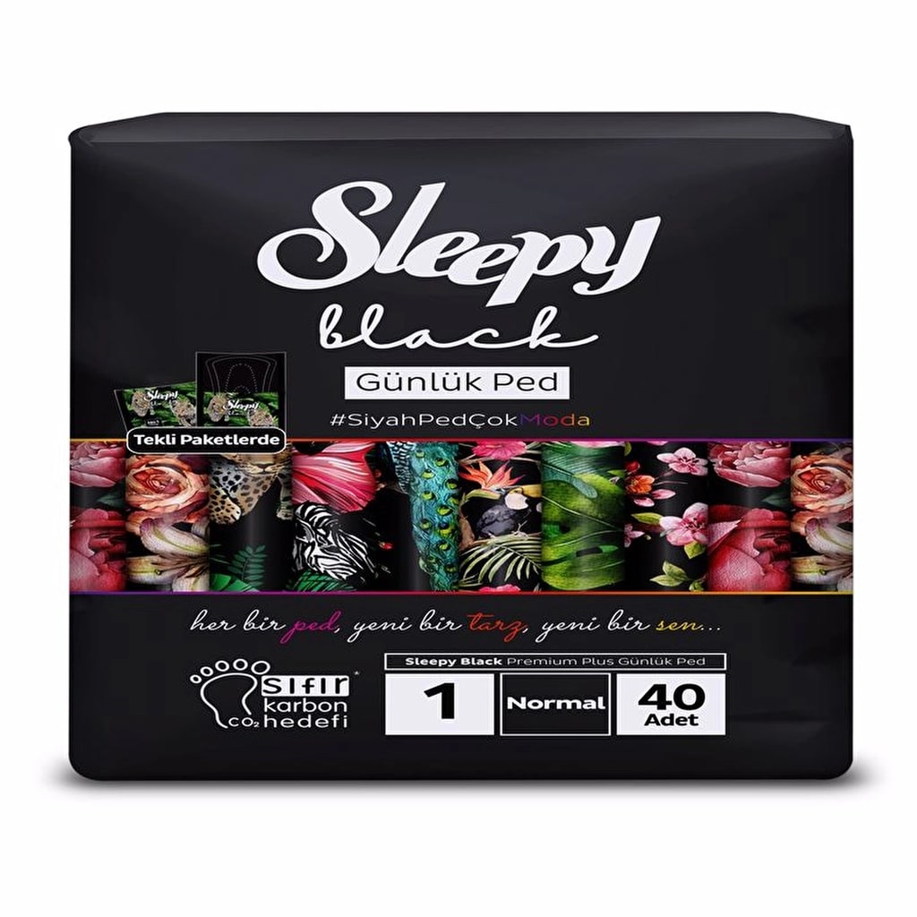 Sleepy Black Günlük Süper Normal Ped 40'lı