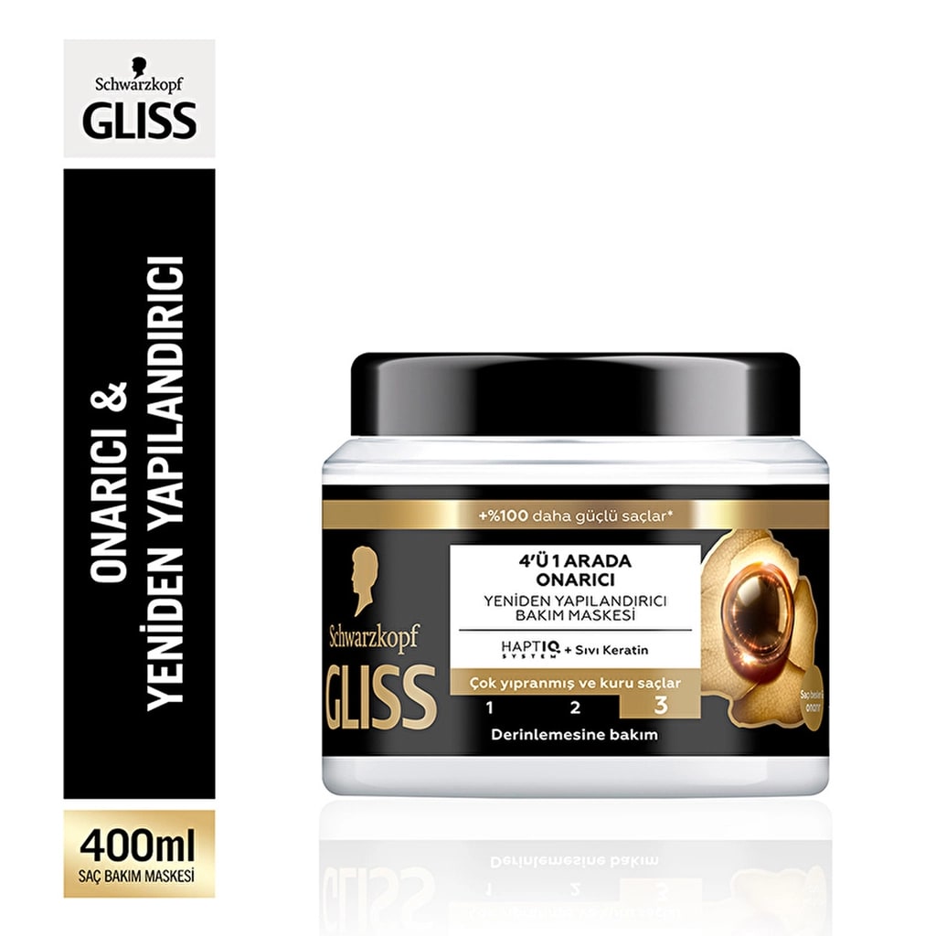 Schwarzkopf Gliss Gliss Ultimate Repair 4’ü 1 Arada Onarıcı & Yeniden Yapılandırıcı Bakım Maskesi 400 ml