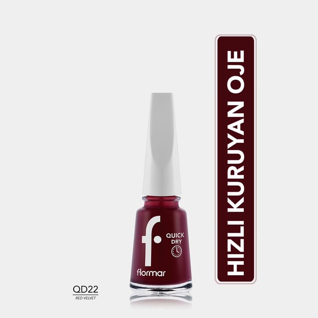 Flormar Quick Dry Hızlı Kuruyan Yoğun Pigmentli Oje 022 Velvet