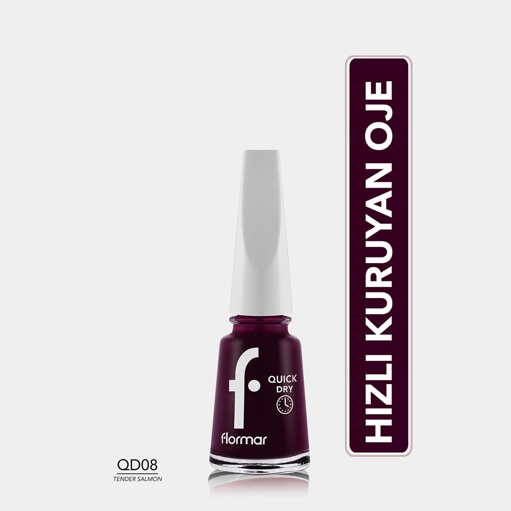 Flormar Quick Dry Hızlı Kuruyan Yoğun Pigmentli Oje 008 Tender Salmon