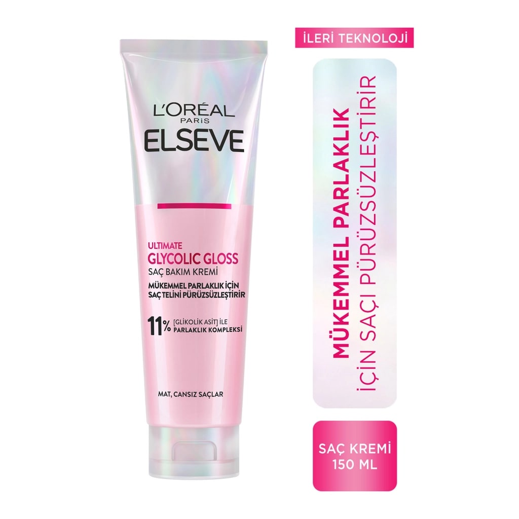 L'Oréal Paris Elseve Loreal Paris Elseve Ultimate Glycolic Gloss Mükemmel Parlaklık İçin Pürüzsüzleştirici Saç Kremi 150