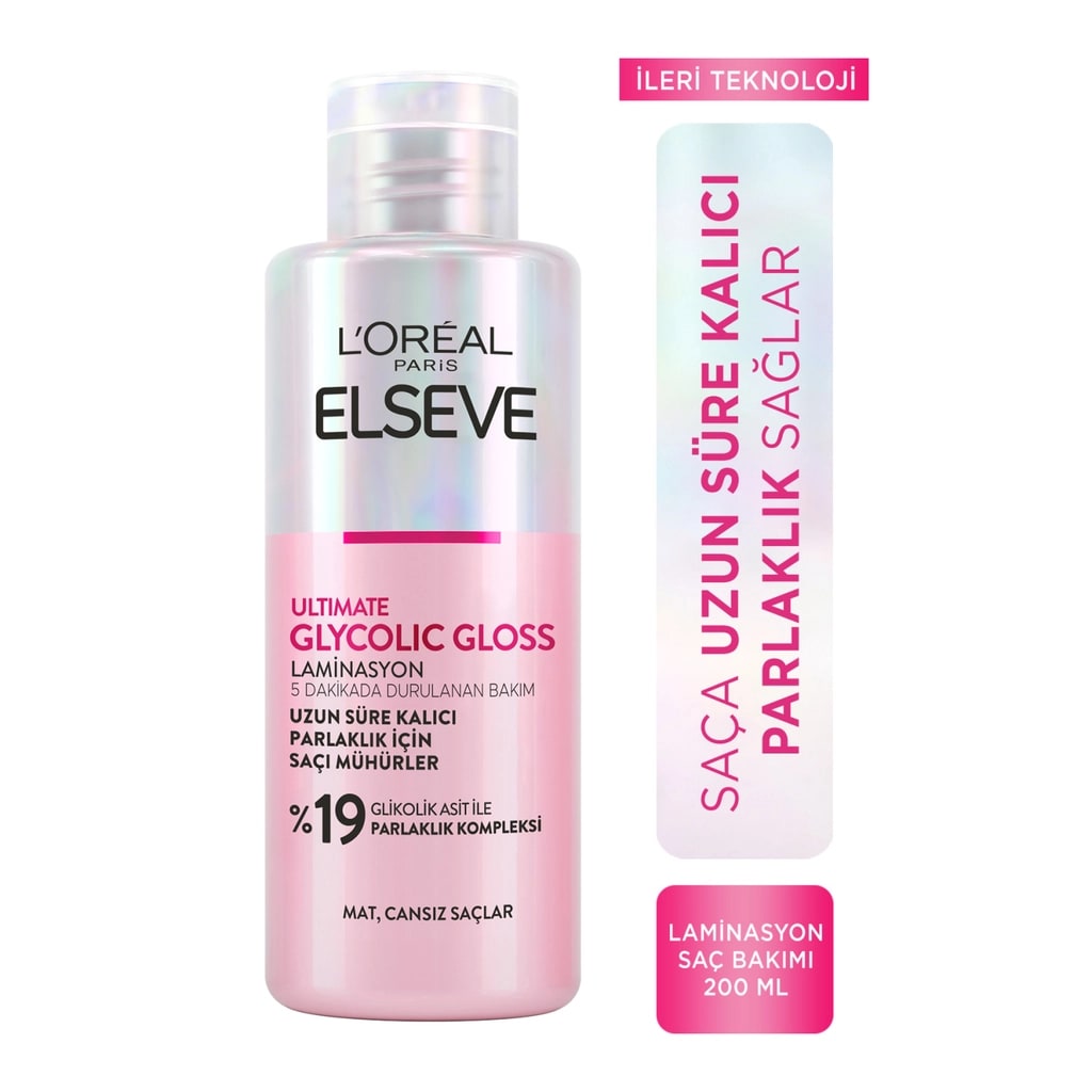 L'Oréal Paris Elseve Loreal Paris Elseve Ultimate Glycolic Gloss Parlaklığı Saça Mühürleyen Laminasyon 200 ml