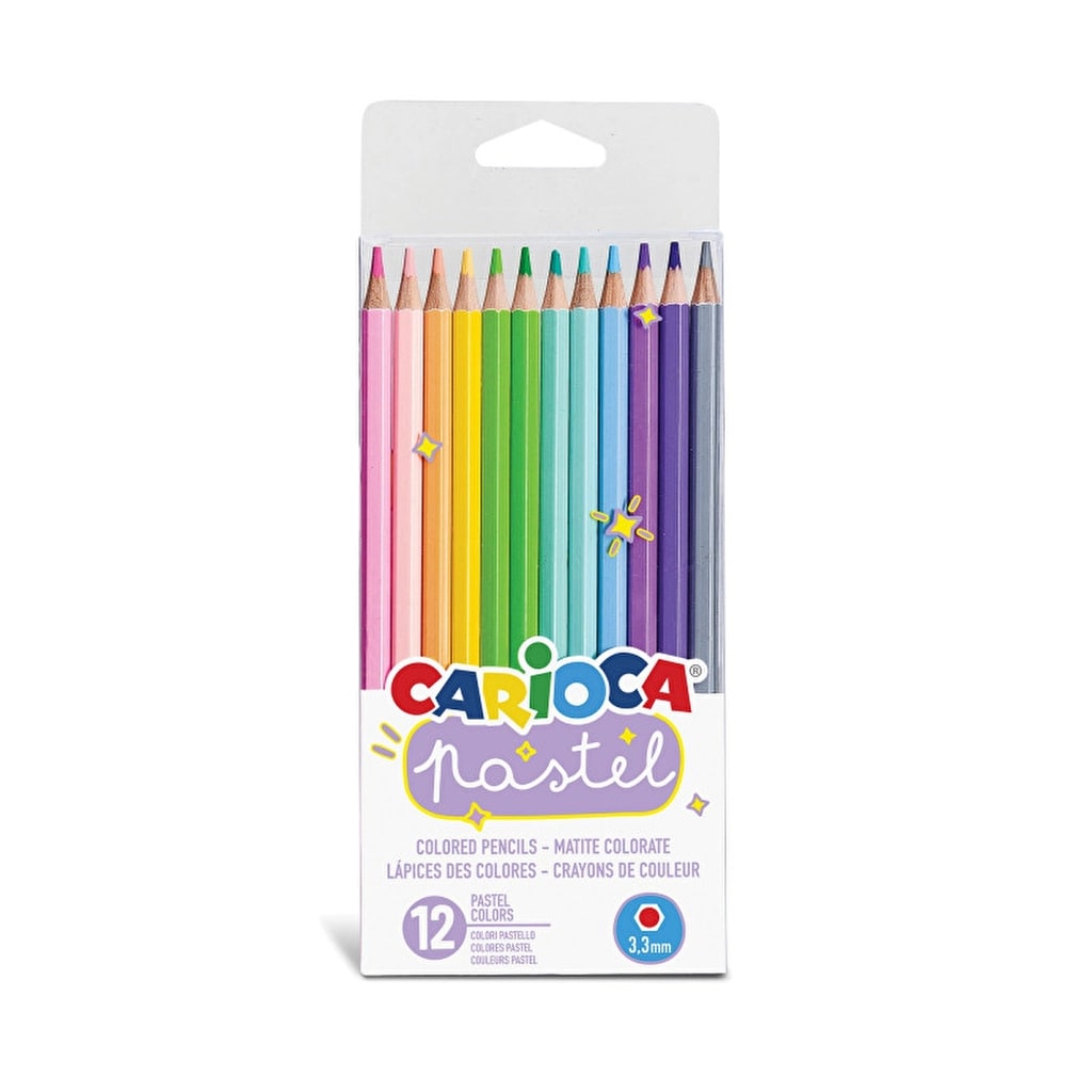 Carioca Pastel Renk Kuru Boya Kalemi 12'li