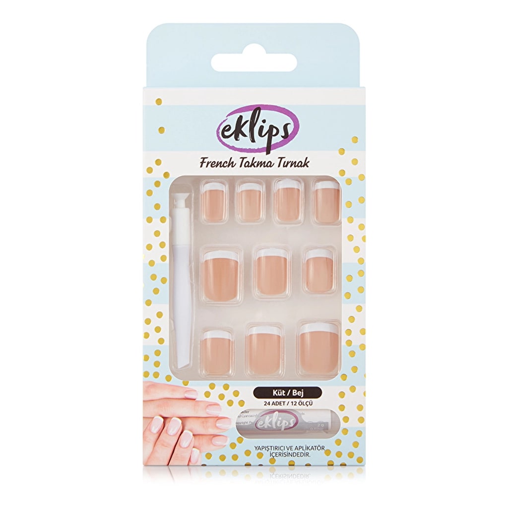 Eklips Takma Tırnak French Bej Küt 24lü