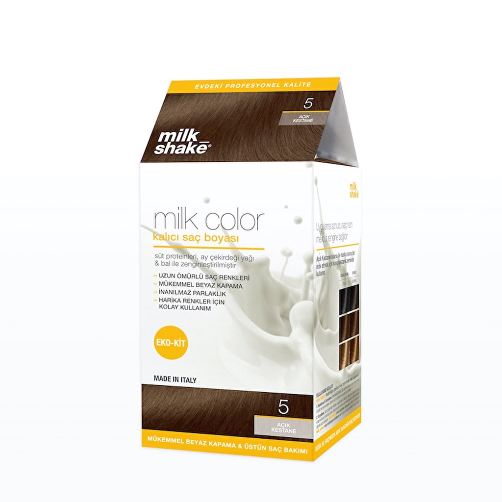 milk_shake Milk Color Eko Kalıcı Saç Boyası Seti 5 Açık Kestane