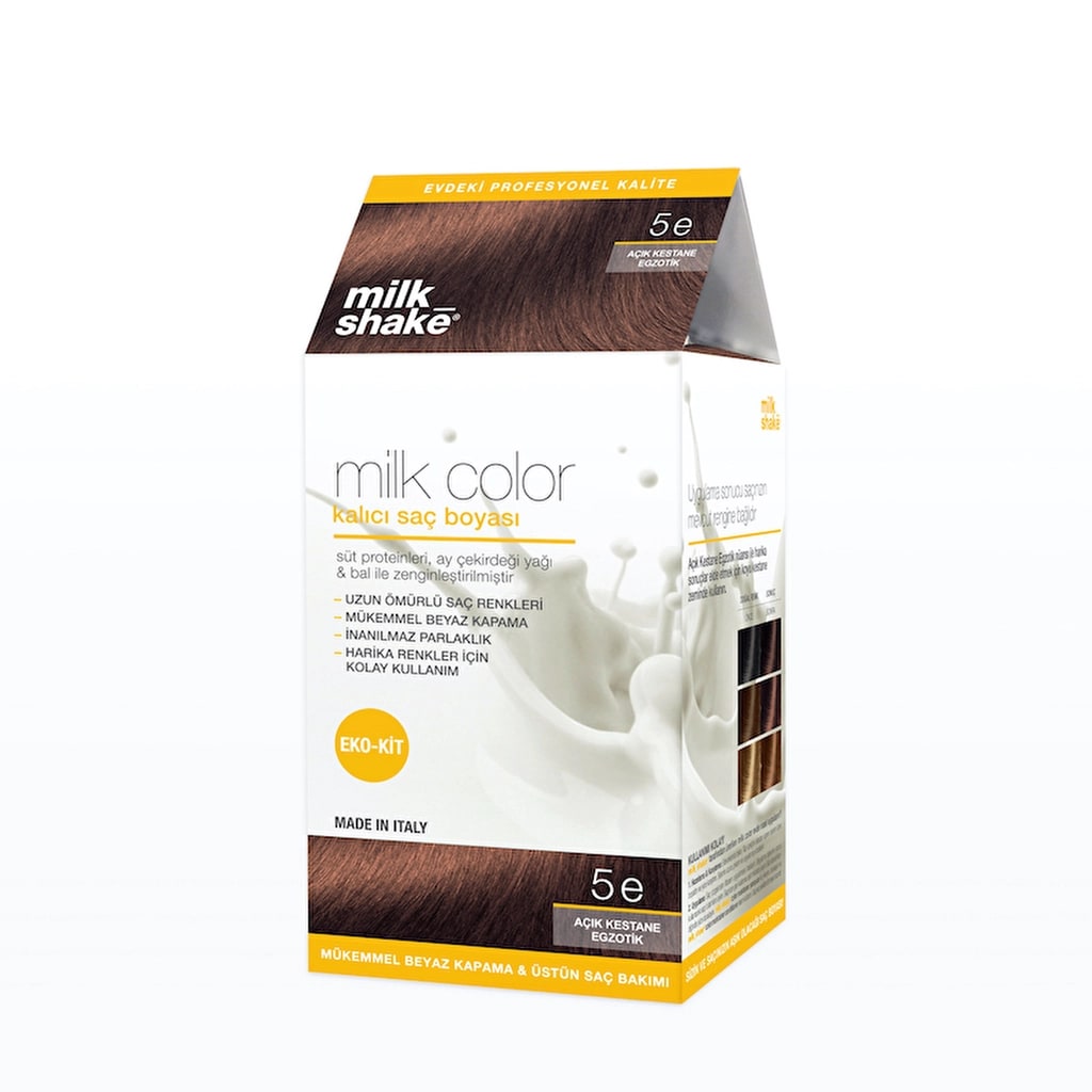 milk_shake Milk Color Eko Kalıcı Saç Boyası Seti 5e Açık Kestane Egzotik