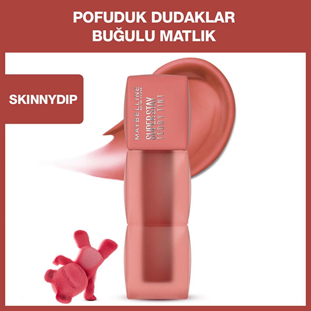 Maybelline New York Maybelline Super Stay Teddy Tint Uzun Süre Kalıcı Likit Mat Tint 15 Skinny Dip