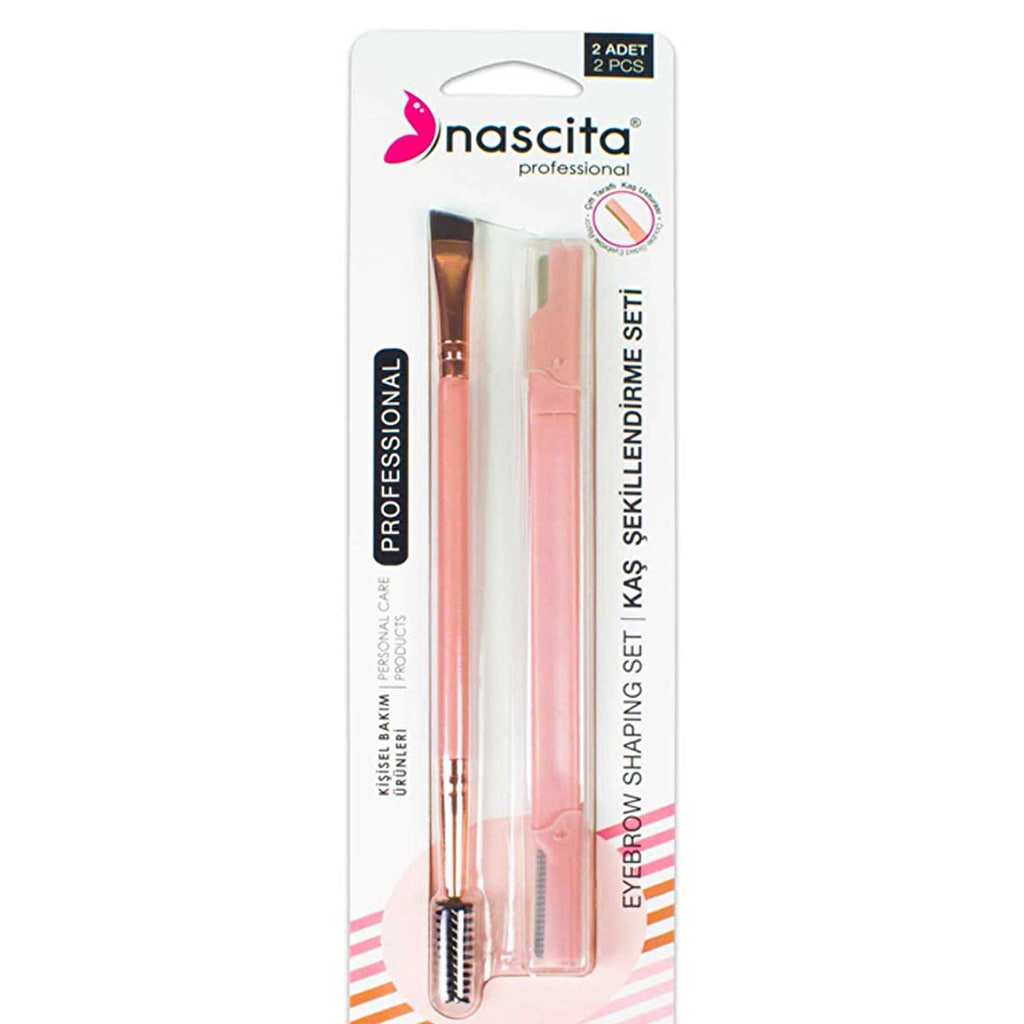 Nascita 2'li Pembe Set (Ustura, Kaş Şekillendirme Fırçası)