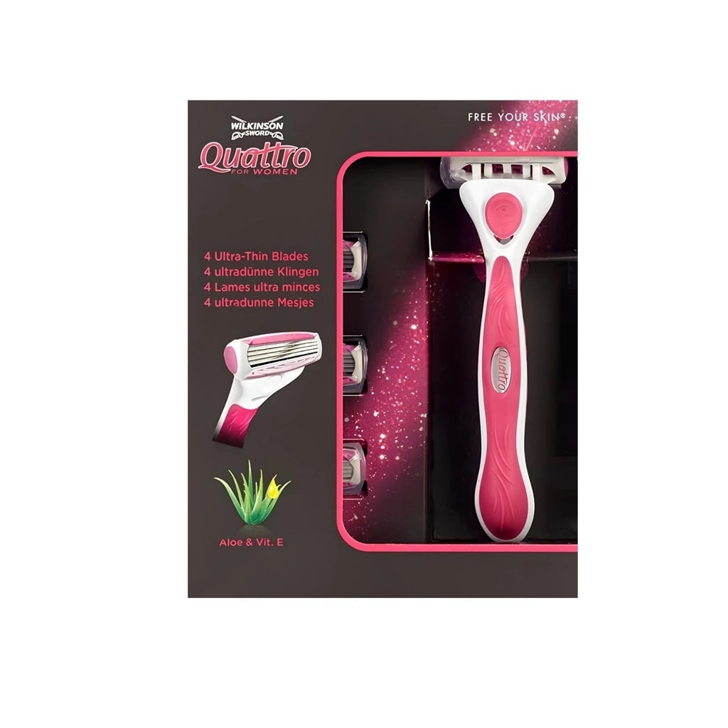 Wilkinson Sword Quattro 4 Bıçaklı Kadın Sistem Tıraş Bıçağı + 3 Yedek