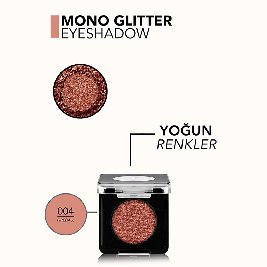 Flormar Mono Yoğun Renk Veren Metalik Tekli Göz Farı 004 Fireball
