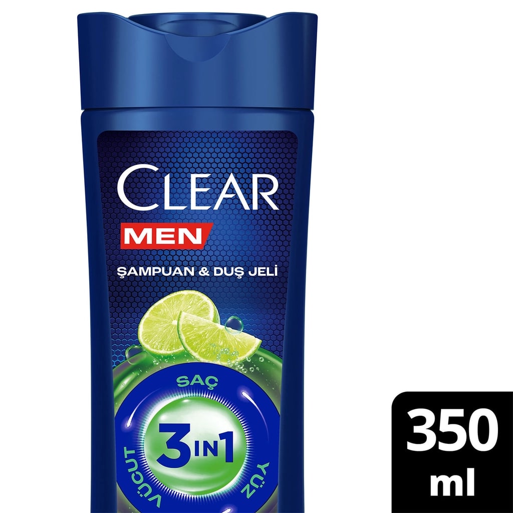 Clear Men 3in1 Yağlanma Karşıtı Lime Özü Şampuan & Duş Jeli