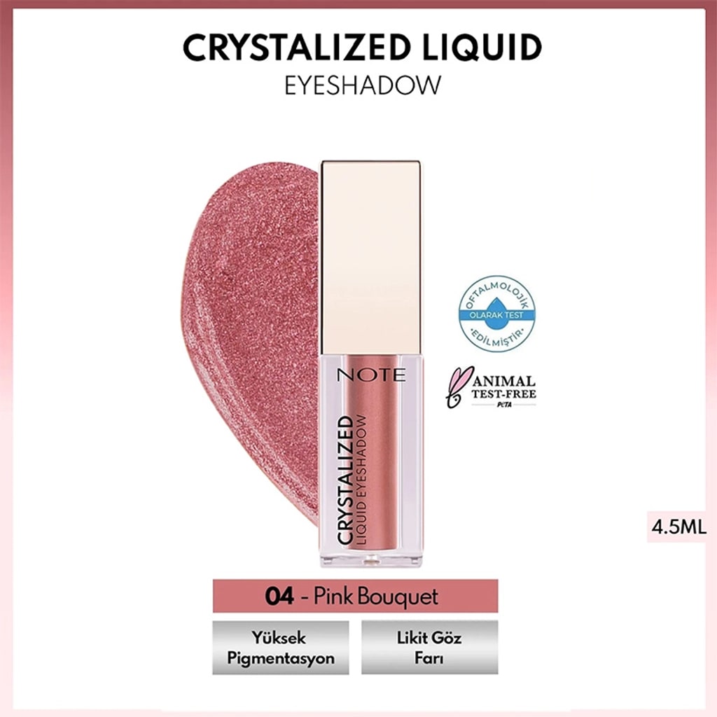 Note Cosmetique Note Crystalized Liquid Eyeshadow Göz Farı 04 Pink Bouquet