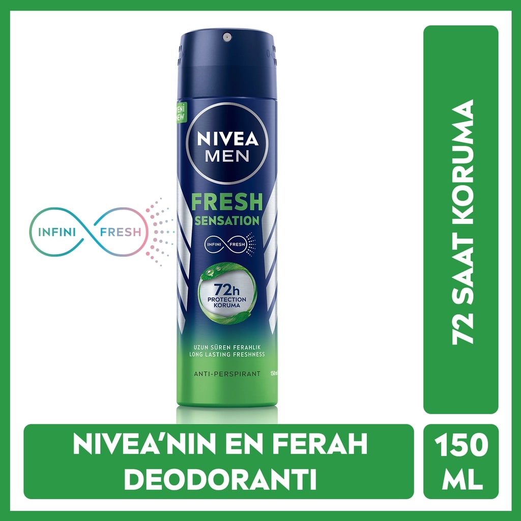 Nivea Men Fresh Sensation Erkek Deodorant Sprey 150 ml