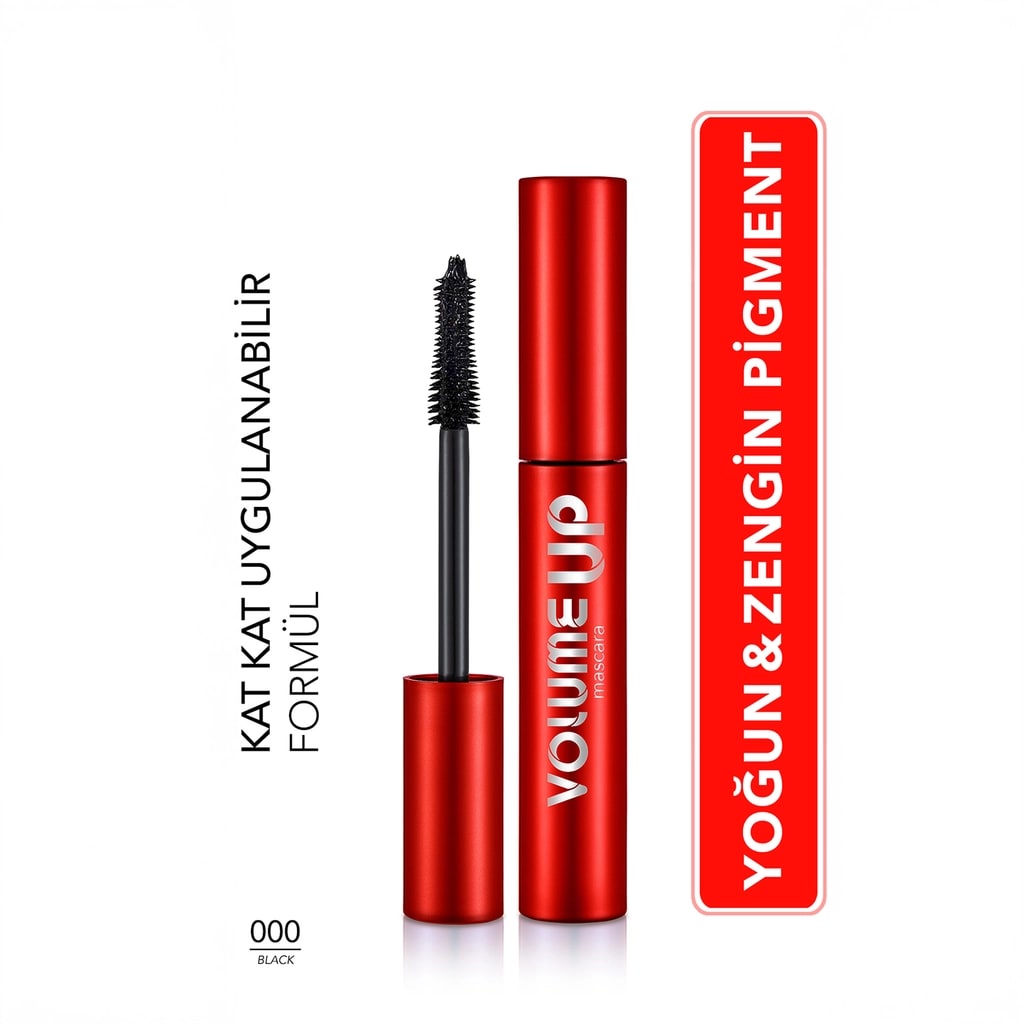 Flormar Volume Up Hacim ve Lifting Etkili Yüksek Pigmentli Maskara 000 Black
