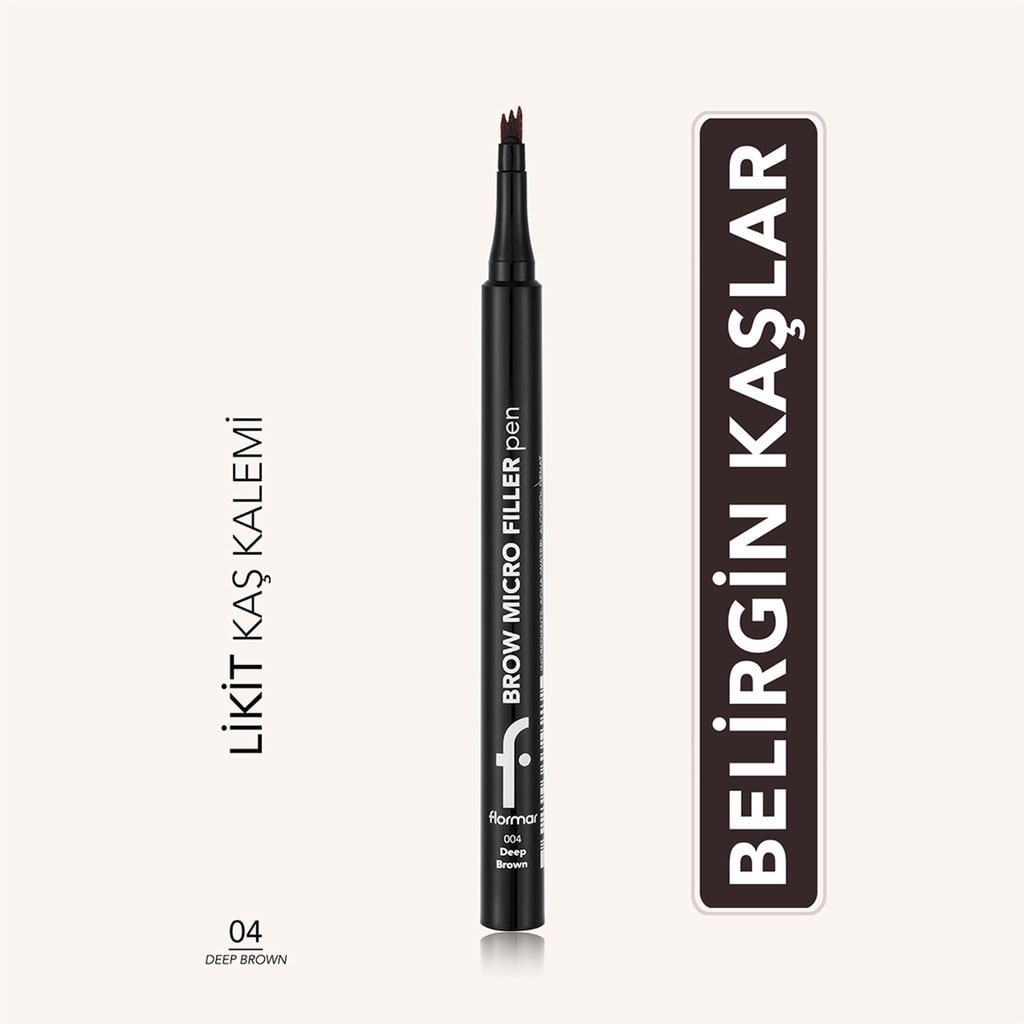 Flormar Brow Micro Filler Tarak Uçlu Doğal Bitişli Kaş Kalemi 04 Deep Brown