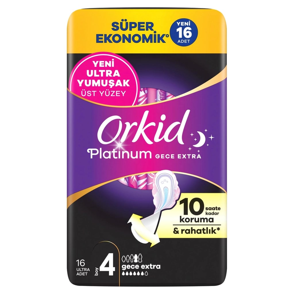 Orkid Platinum Gece Extra (Boy 4) Hijyenik Ped 16 Adet