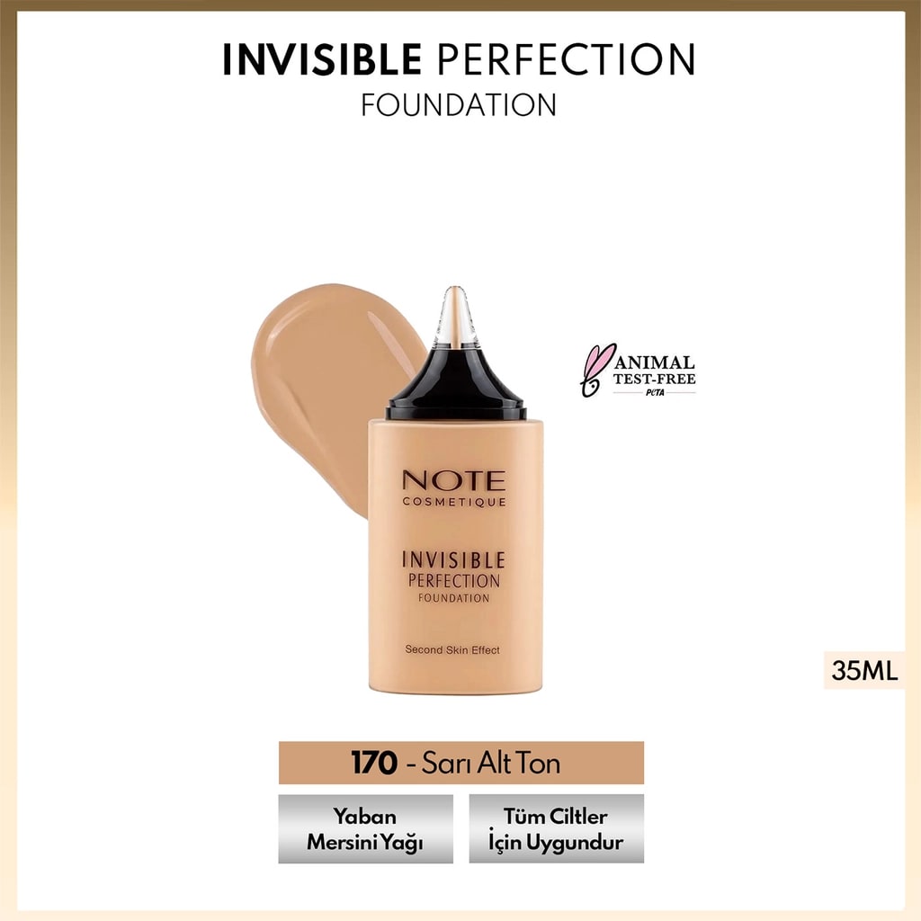 Note Cosmetique Note Invisible Perfection Fondöten 170 Sarı Alt Ton